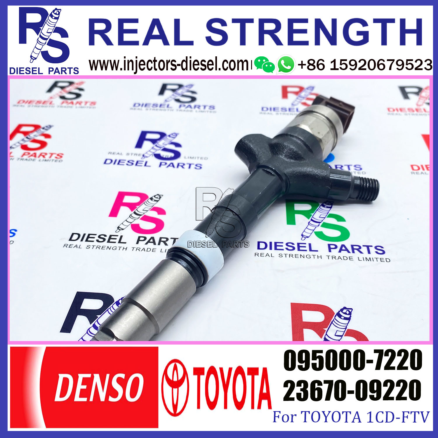 Diesel Fuel Common Rail Injector 095000-7220 095000-7210 095000-7550 23670-09220 23670-0G010 For TOYOTA 1CD-FTV