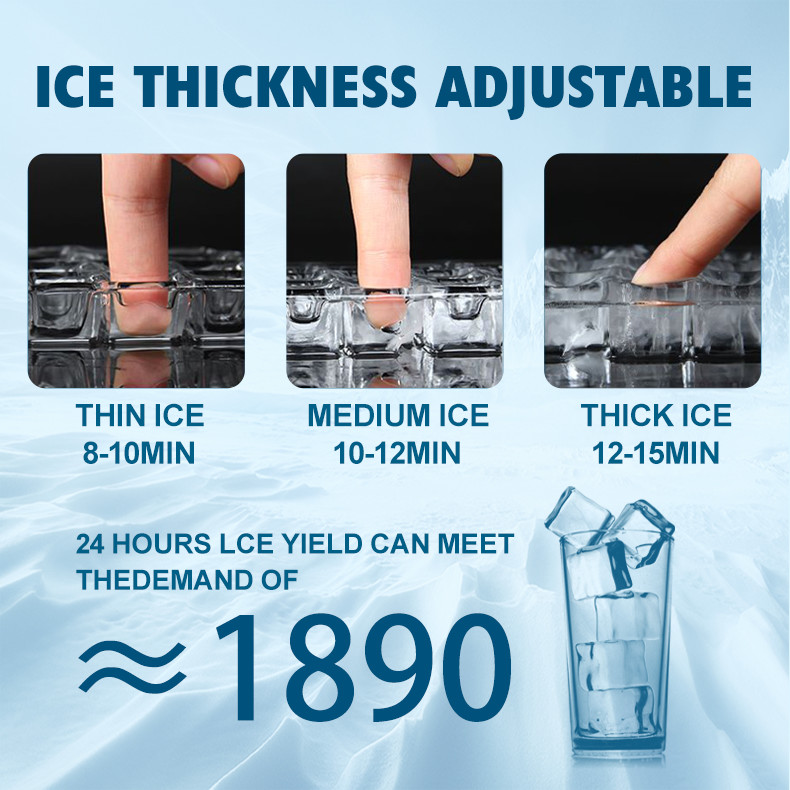 High Yield & Food-Grade 80.90kg Ice Cubes Maker Machine Full-Automatic 120KG 100KG Ice Maker