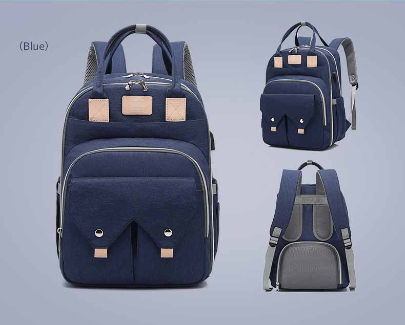 Large Capacity Mom Baby Bag Multi-function Waterproof Outdoor Travel Diaper Bag With USB Charging For Baby Care