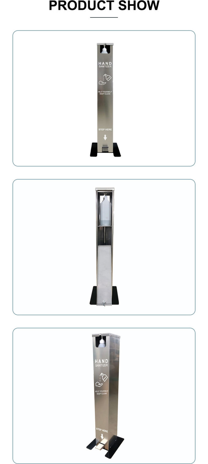 Large Volume 1 Gallon Touchless Stainless Steel Pedal Pump Hand Sanitizer Dispenser Free Stand