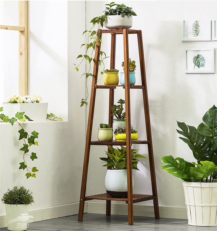 Natural Multi-layer Flower Stand for Balcony Living Room Home Decoration Potted Plant
