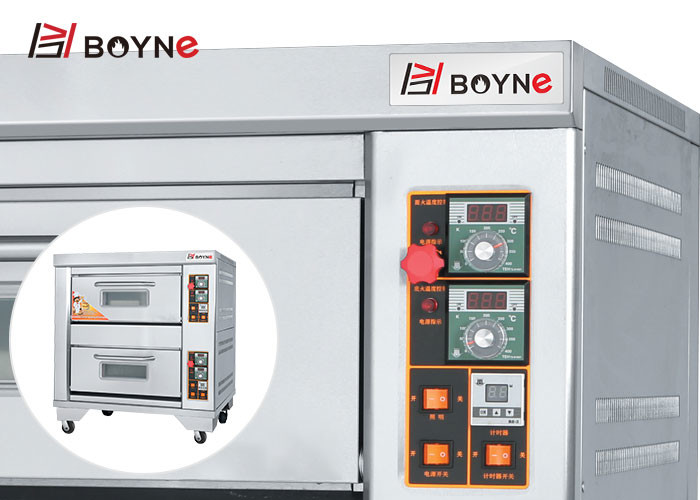 Commercial Mechanical Stainless Steel Bakery Gas Oven With Two Deck Two Trays Capacity