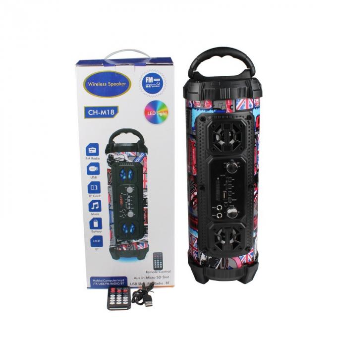 CH-M18 Barrel Bluetooth Speaker  With FM radio function, built-in 87.5-108MHz FM digital radio module, can automatically