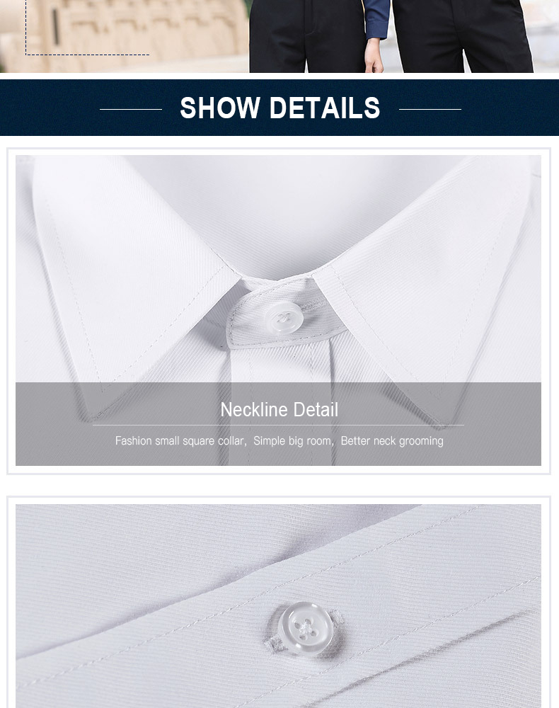 Embroidered Logo Non-Ironing Shirt Sustainable Fabric for End Men and Women Work Clothes