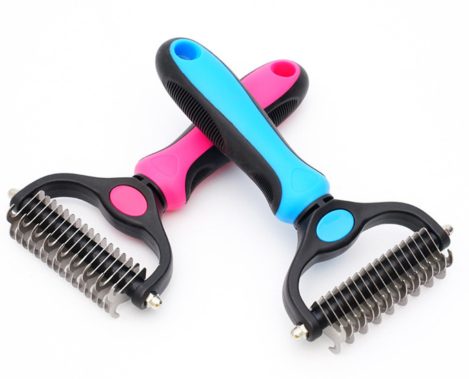 Wholesale Pet Double Sided Knotting Hair Brush Special Grooming Rake Comb For Dogs And Cats