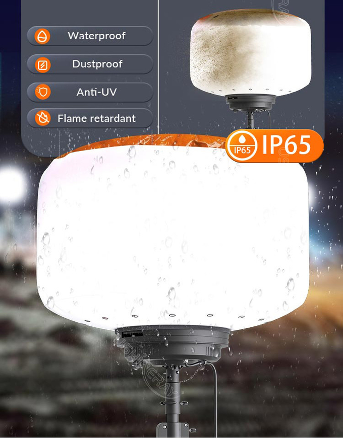 Tripod LED Balloon Lights 200W Moon Balloon Lighting Tower For Camping Outdoor