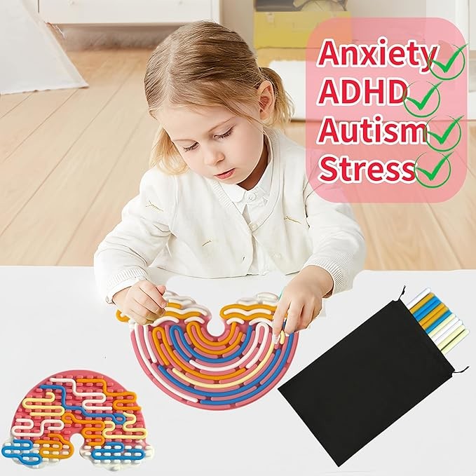 Sensory Activity Board Silicone Fidget Toy Designed for Calming Stress Anxiety ADHD Autism