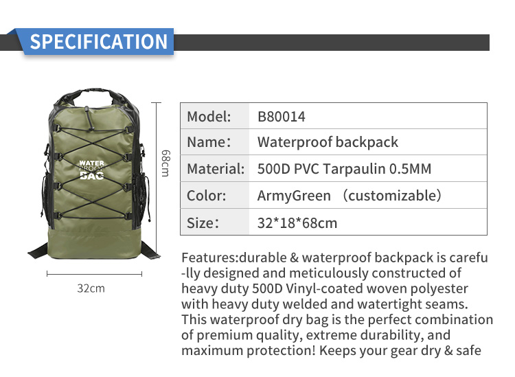 Good Quality Mochila impermeavel dry bag Waterproof Backpack Bag Large Capacity Custom with Competitive Price