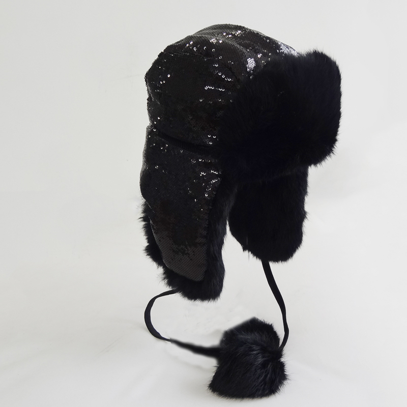 Unisex Factory Direct Custom Russian Style Rabbit Fur Trapper Hat