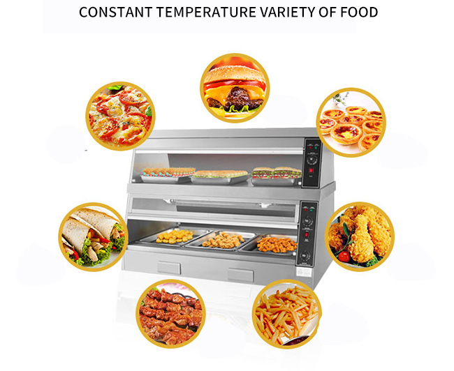 Restaurant Cake Display Fridge , Stainless Steel Glass Food Warmer Display