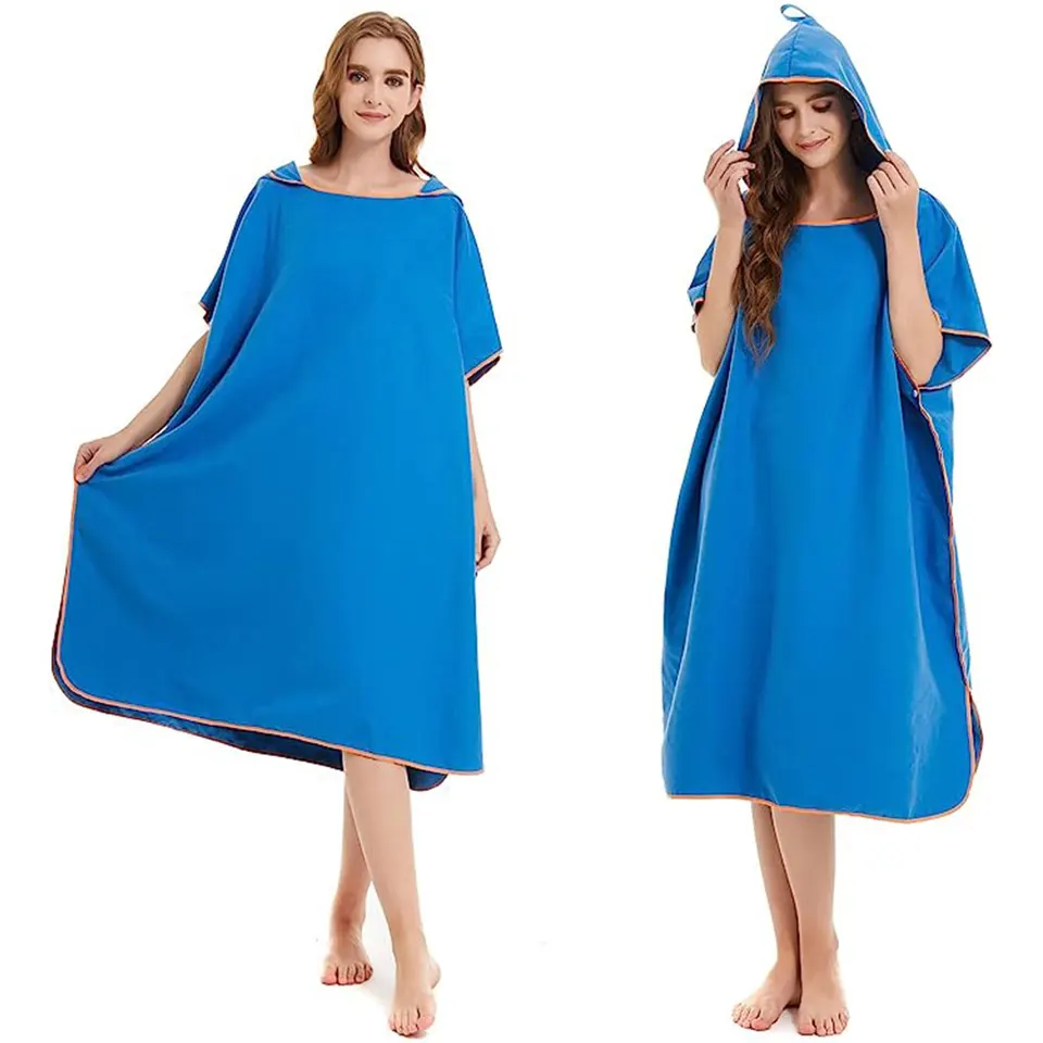 Adults Lightweight Microfiber Poncho Towel With One Size Fits All