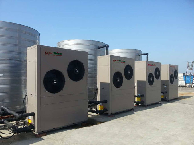 Energy Saving Commercial Heat Pump Water Heater System Scroll Compressor Type