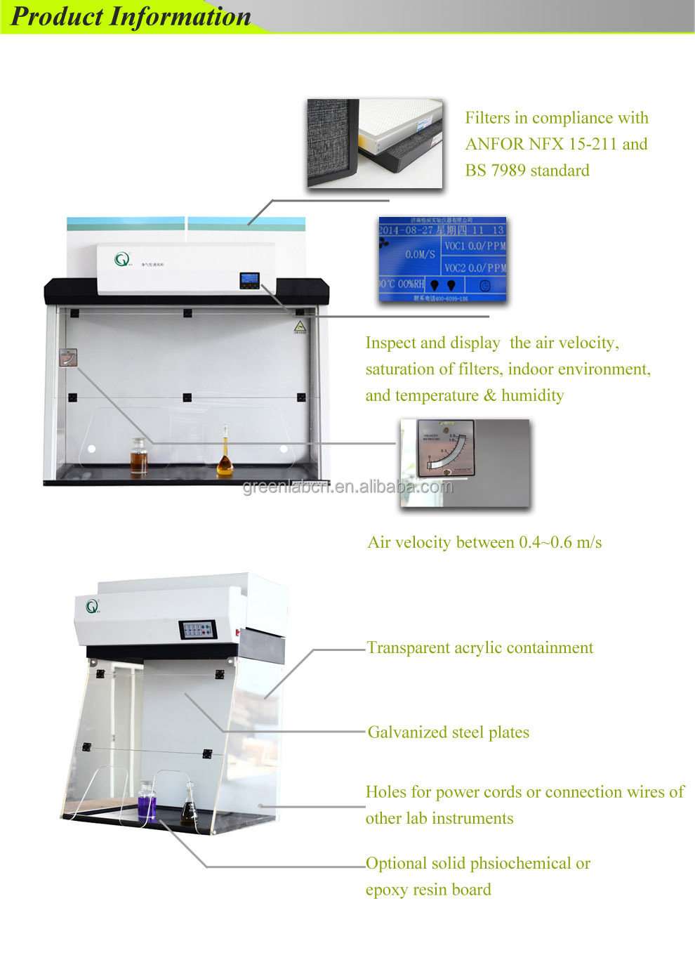 Stainless Lab Biosafety Cabinet with 500 KG Capacity and Included Socket Accessory