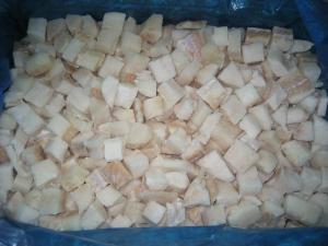 China Frozen Atlantic cod cubes, cut from natural fillets on sale