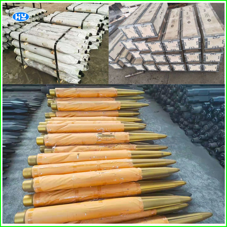 Rock Drill 40t Hydraulic Breaker Chisels 180mm Hot Rolled Steel