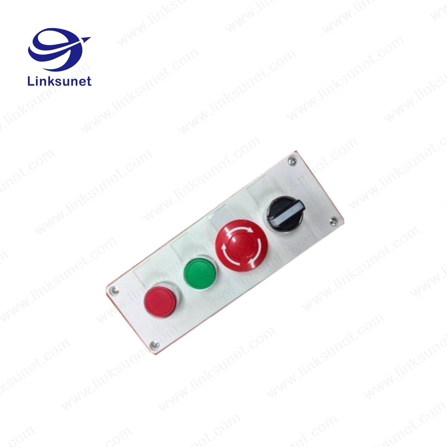Two Holes Custom Wiring Harness Processing Plastic Push Button Control Box