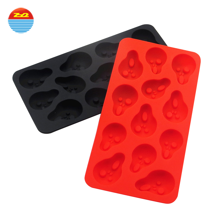 Black Color Silicone Ice Cube Tray With Lid , Refrigerator Round Silicone Ice Molds