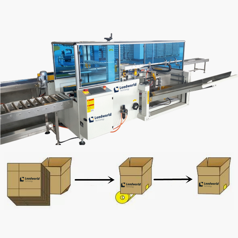 End Of Line Packing Machinery Automatic Carton Unpacking Machine Case Erector