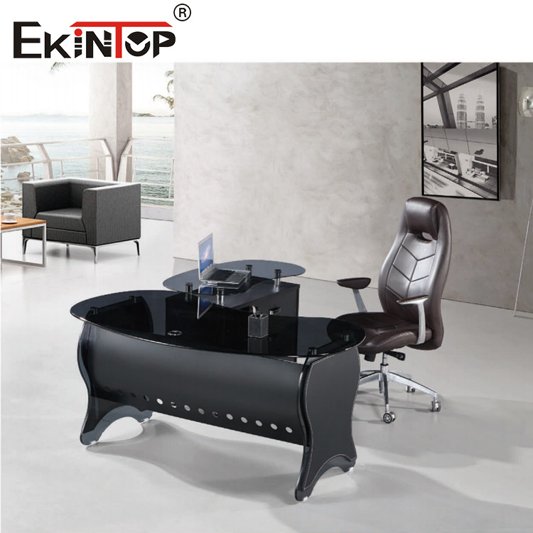 glass l desk