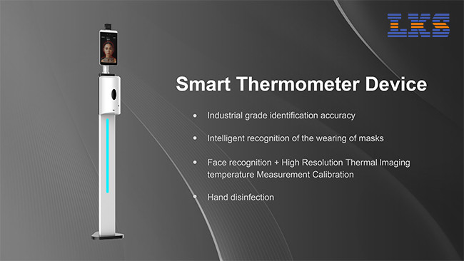 Touchless Alcohol Dispenser Floor Stand Thermometer