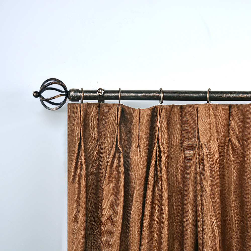 Black And Copper Color 28mm Pipe Curtain Rods Set For Bedroom