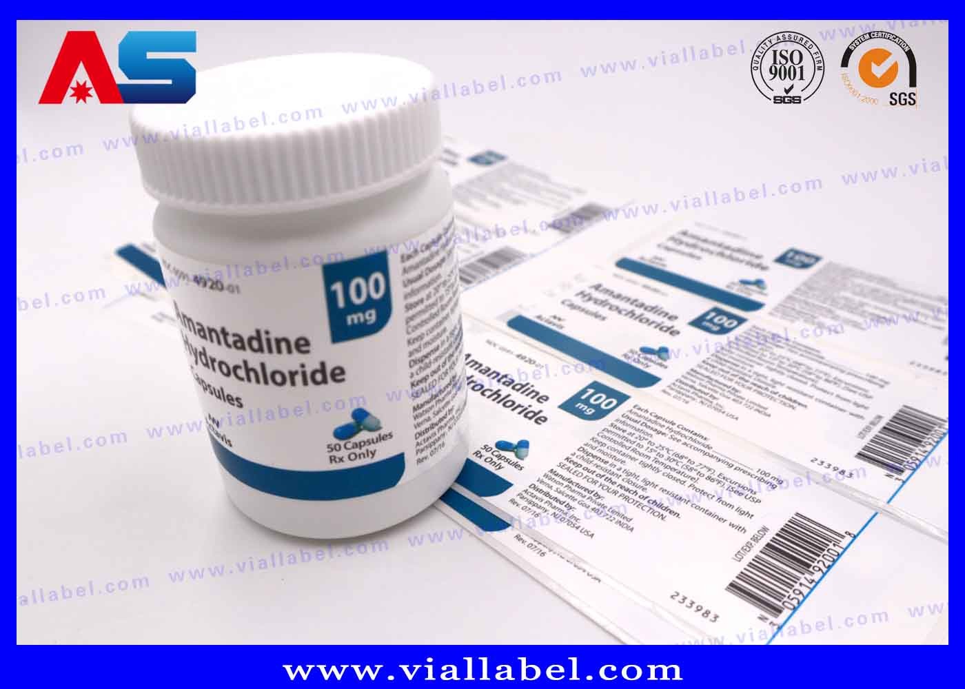 Plastic Jars Pill Bottle Sticker Custom Prescription Labels CMYK Color With Glossy Surface adhesive labels
