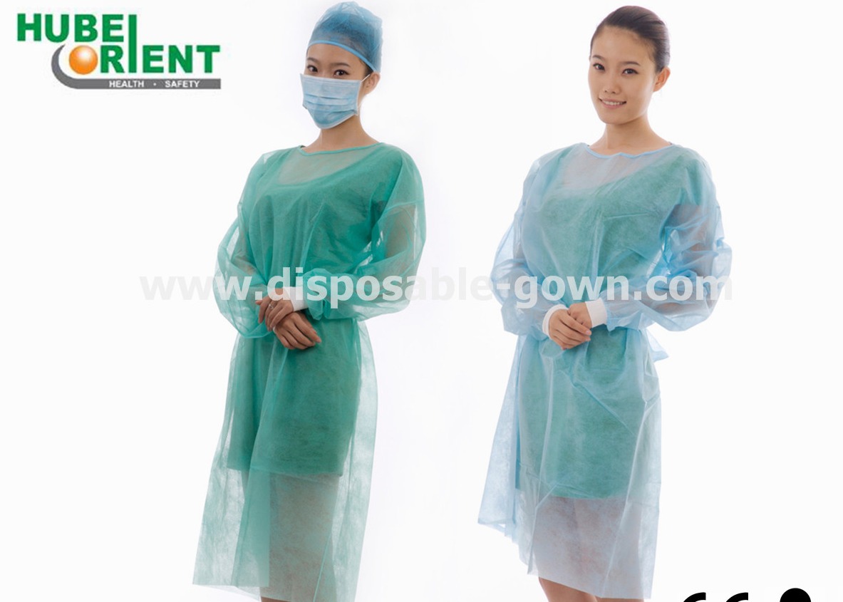 Polypropylene SMS Disposable Isolation Gown With Long Sleeves