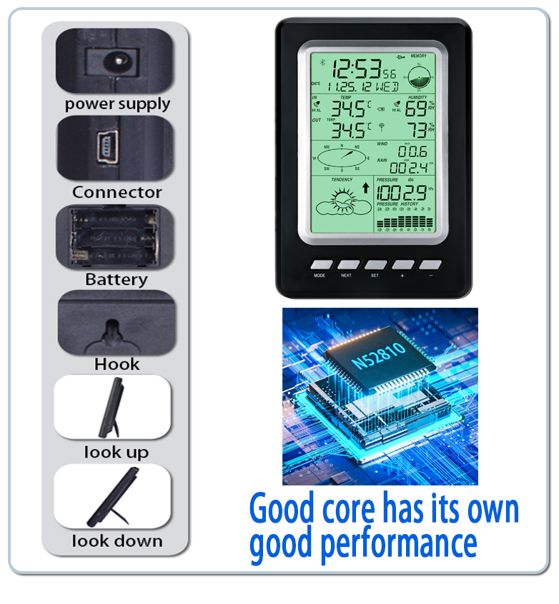 Wireless Digital Weather Station Temperature Humidity Wind Rainfall Air Pressure