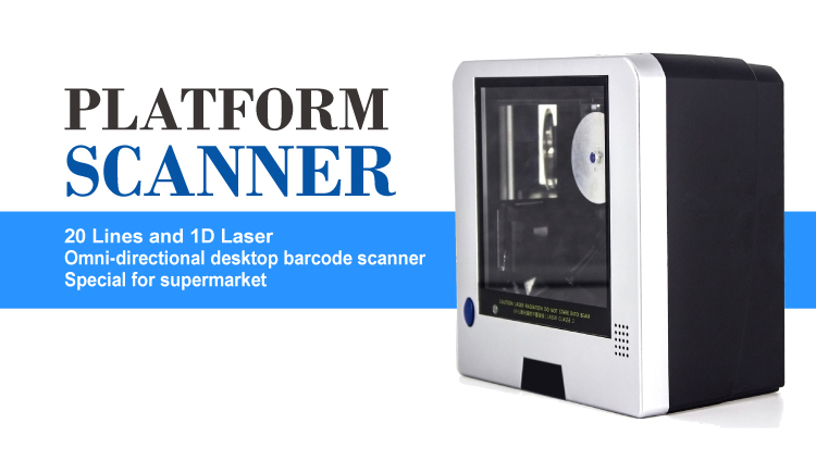 Supermarket POS Platform 1D Laser Barcode Scanner with and 15.2cm/6.0in Depth of Field