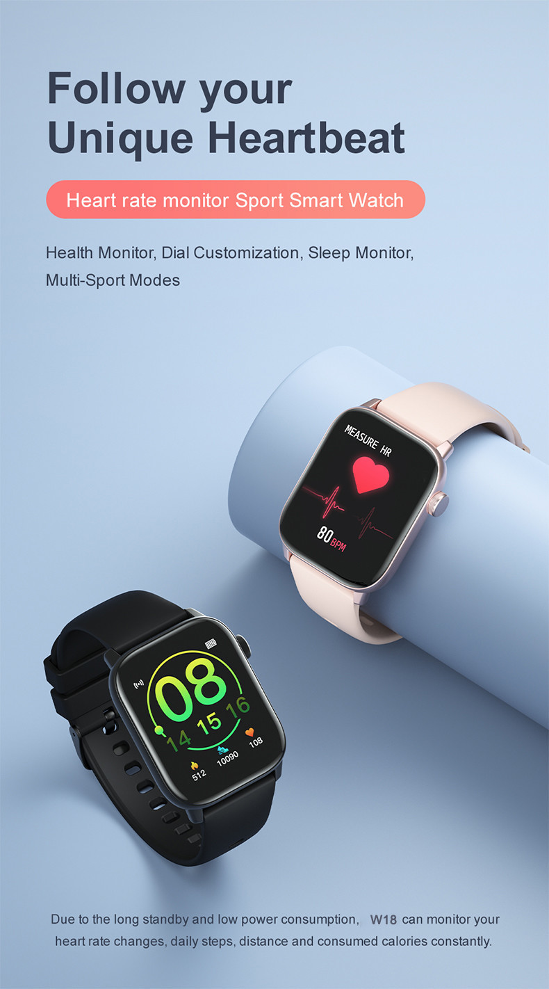 1.75 Inch Bluetooth Android Smartwatch Sedentary Reminder Android 4.4