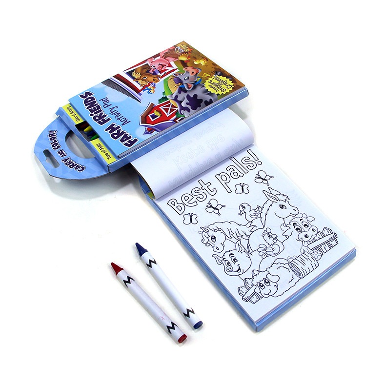 Customized Soft Cover Painting Book Printing Drawing Book With Crayon For Kid coloring book with crayon