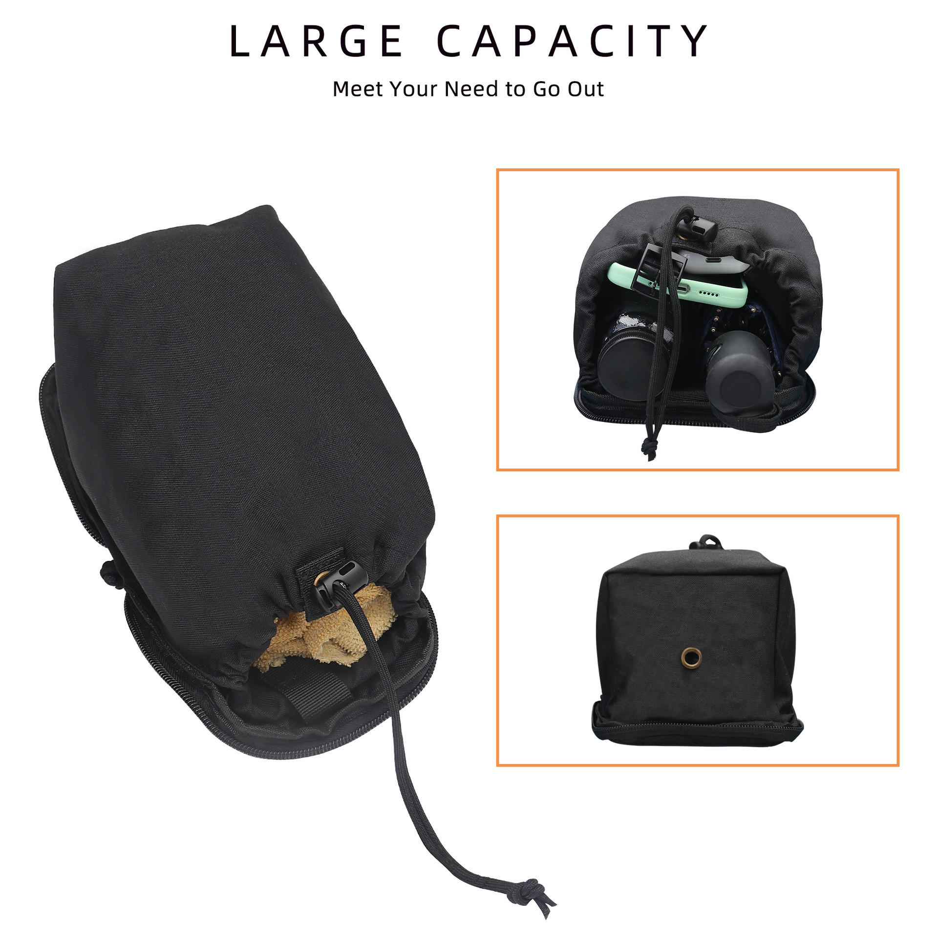 Laser Storage Drawstring Tactical Magazine Bag With Adjustable Waist Belt And Waist Bag