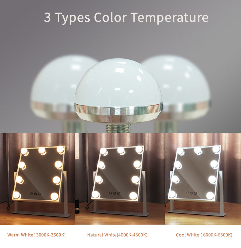 ABS Glass Justtide AC 100V 1x 360 Degree Rotation LED Magnifying Mirror