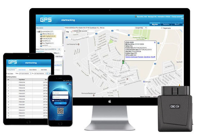 30g 3G Driving Behavior OBD GPS Tracker , 36V External Battery Obd Port Gps Tracker