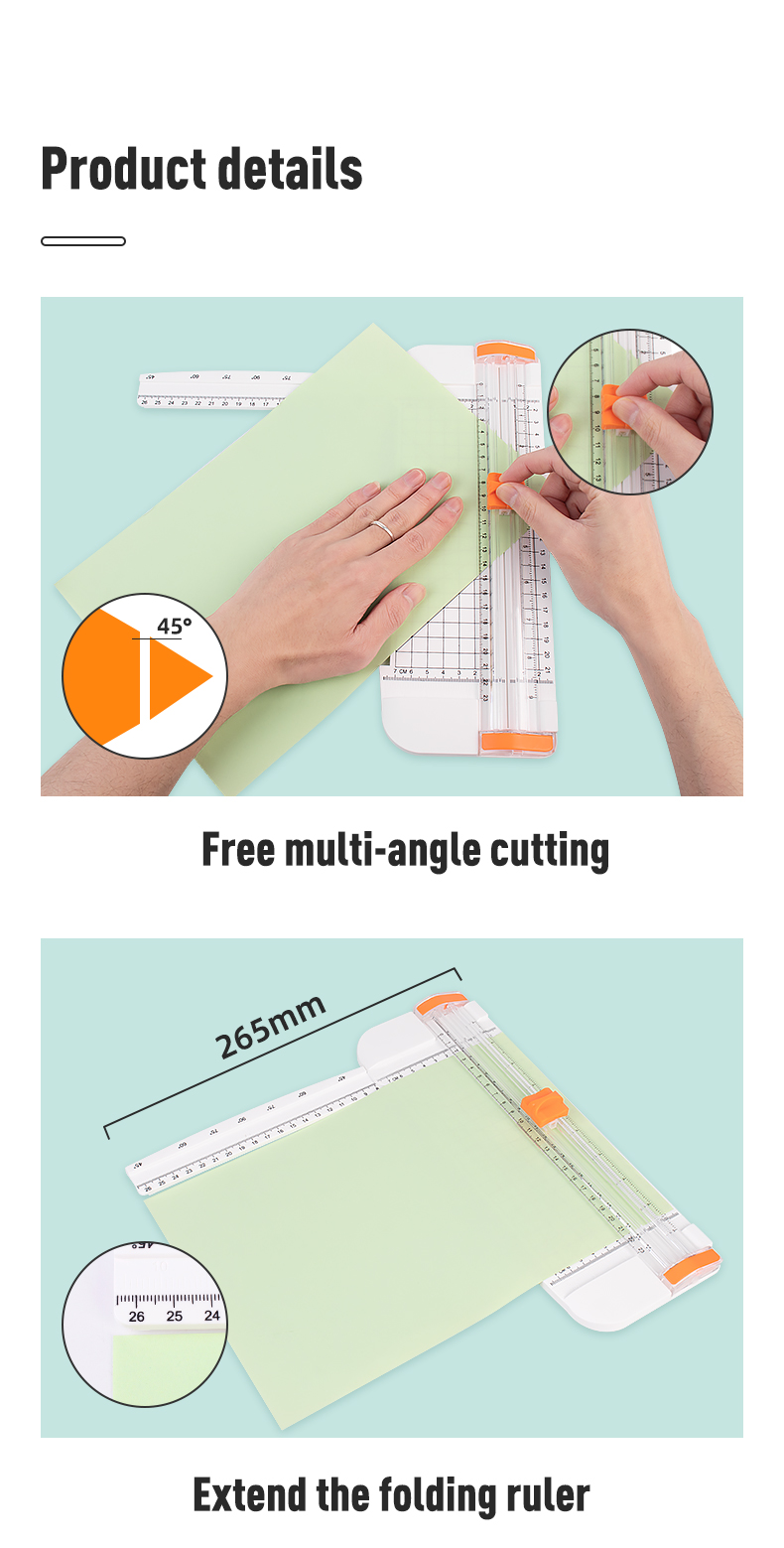 Portable Plastic A5 Paper Cutter ZEQUAN Multifunctional Trimmer with Manual Operation