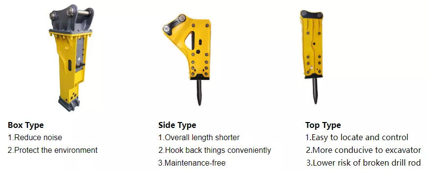 OEM Excavator Hydraulic Breaker Hammer For Breaking Rock Concrete