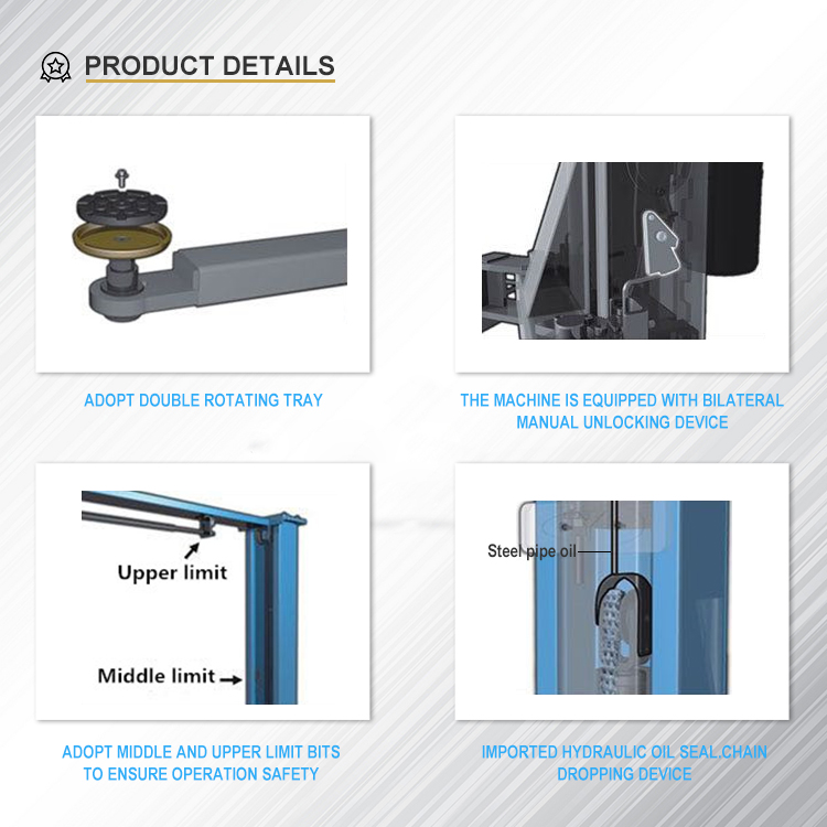 High Quality Two Post Hoist Hydraulic Vehicle Car Lift
