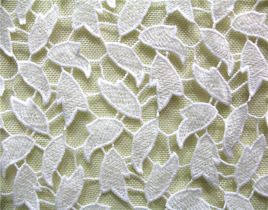 Crochet polyester embroidery lace fabric for lady's dresses