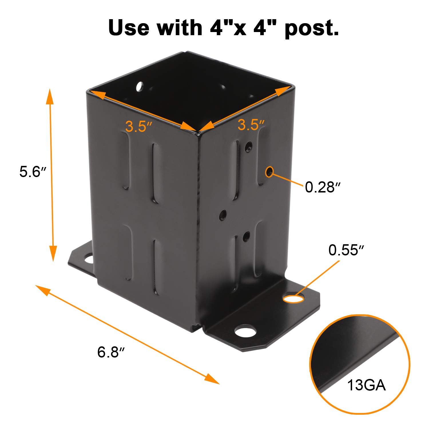 Nonstandard Heavy Duty 4x4 Concrete Anchors for Securing Wood Fence Post Mailbox Base