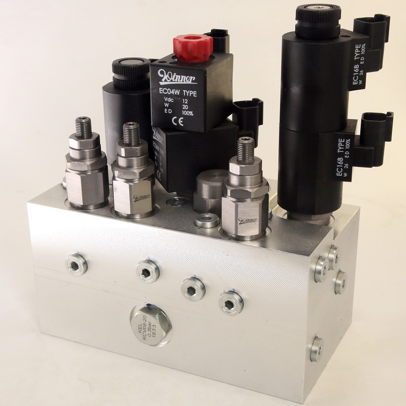 24V 6 Bank Hydraulic Valve Manifolds For Solenoid Valve Steel Block