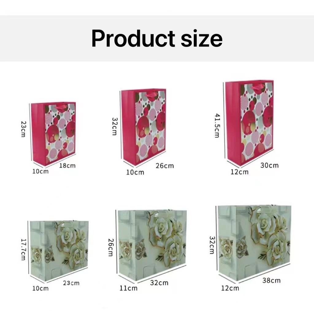 Customized Recyclable Kraft Floral Shopping Bag Commercial Paper Bag