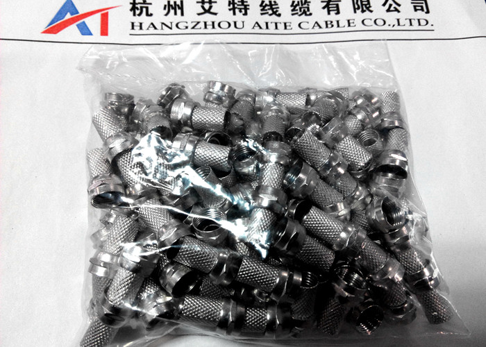 Nickel Plated Twist On Coax Connector 18mm For RG59 RG6(5C-FB) CATV Adaptor