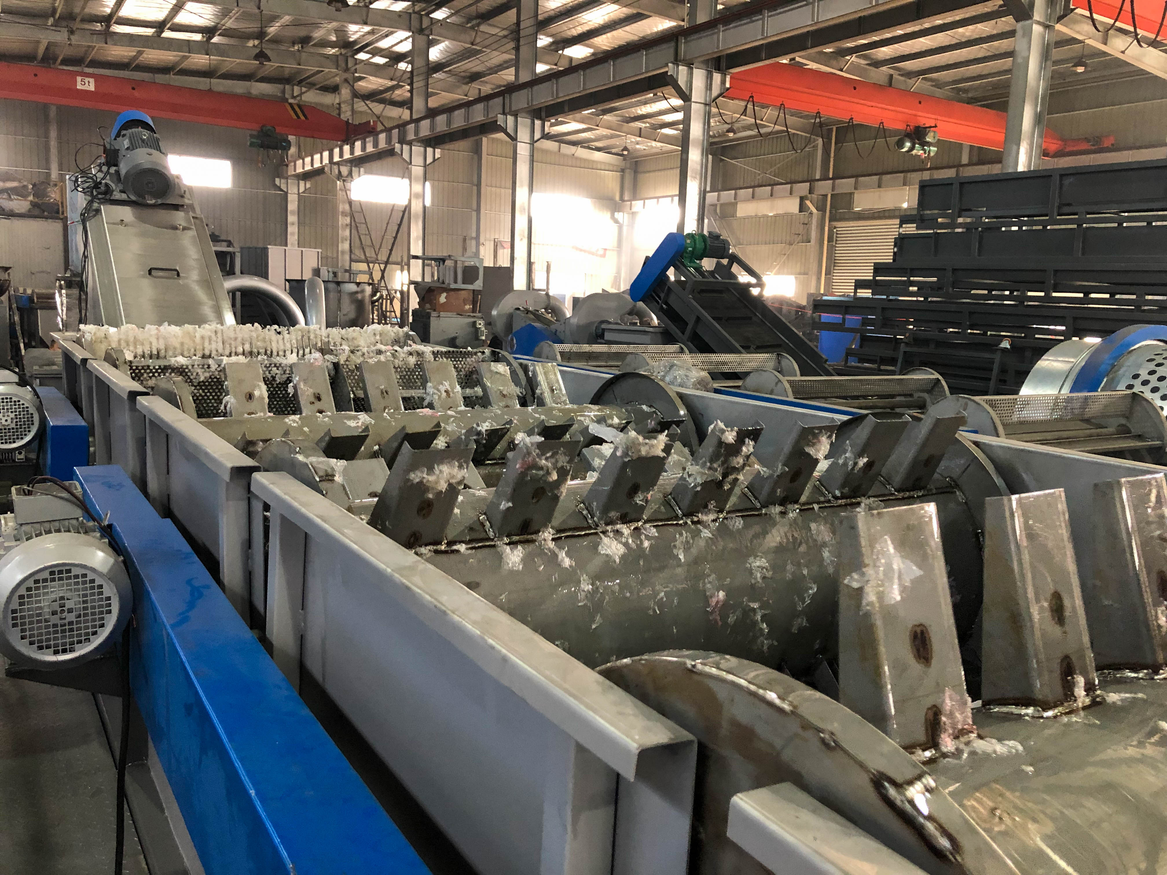 HDPE Waste Film Recycling Line Agricultural 3000kg/H LDPE Machine