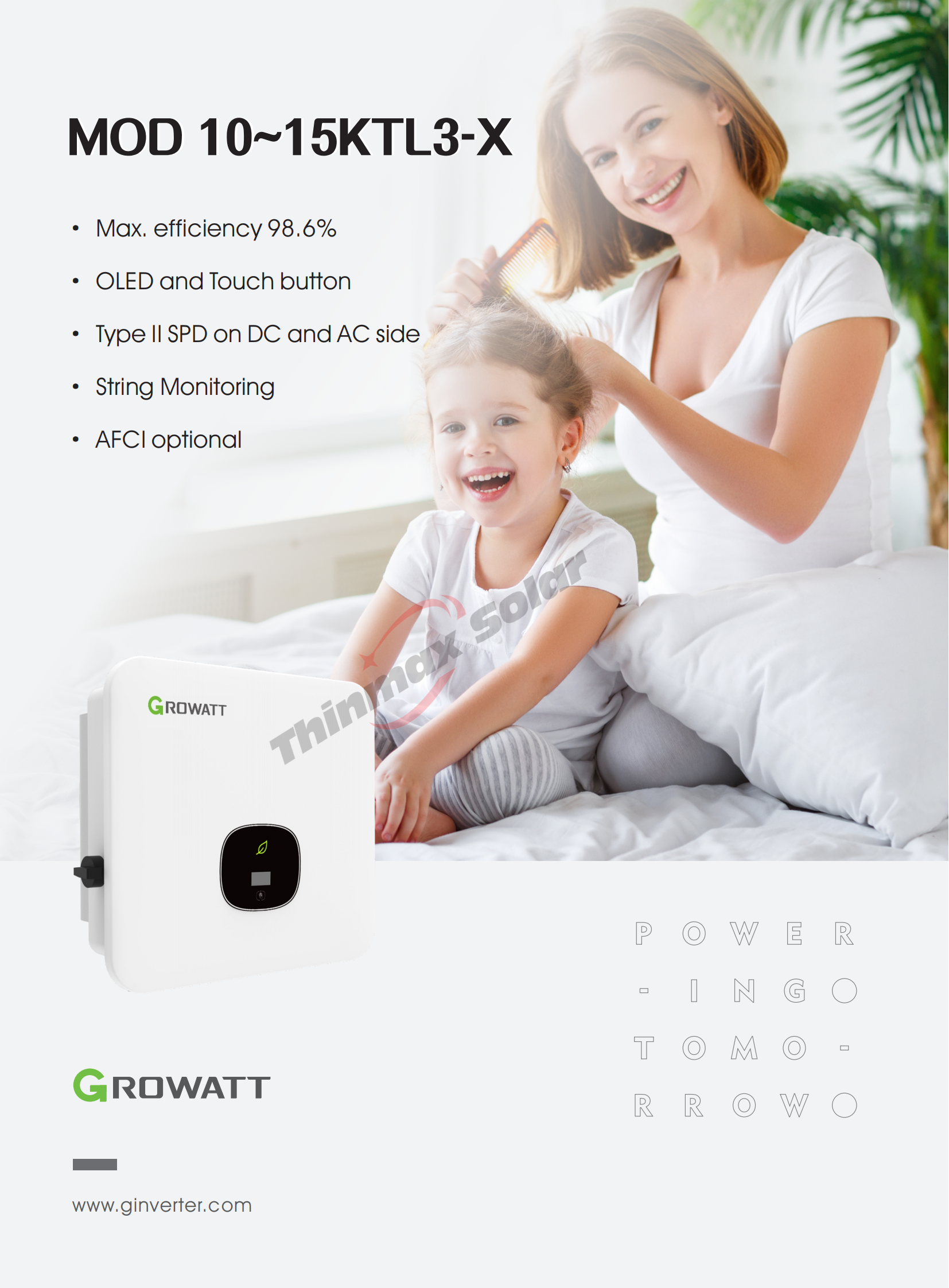 Growatt MOD 12KTL3-X 12000W 2MPPT for solar system Three phase on grid MOD11/10/13/15KTL3-X PV Inverter Grid tie solar inverter