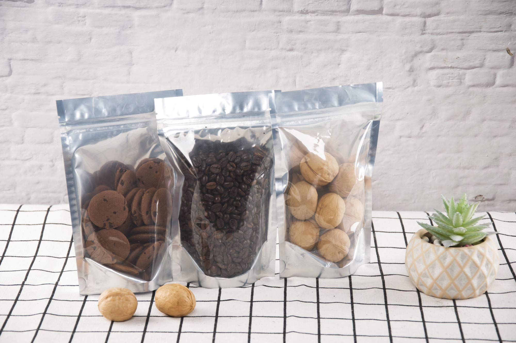 Customized Stand Up Foil Polybag Food Package Bag With Window for Food Packaging