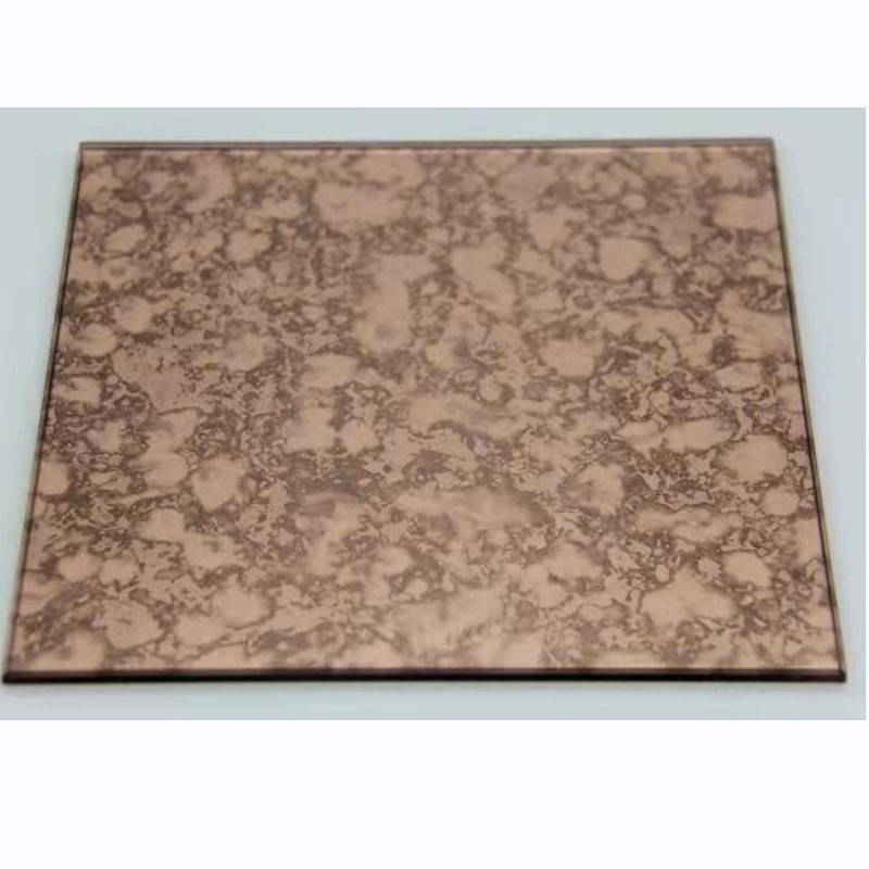 Custom Tempered Glass Bathroom Mirror Beveled Edges , Bronze Gold Antique Mirror Tiles