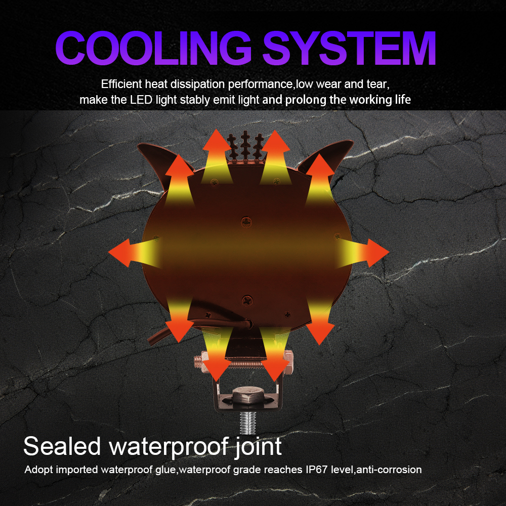 Aluminum Owl Crown Style LED Mini Driving Auxiliary Light For Motorcycle
