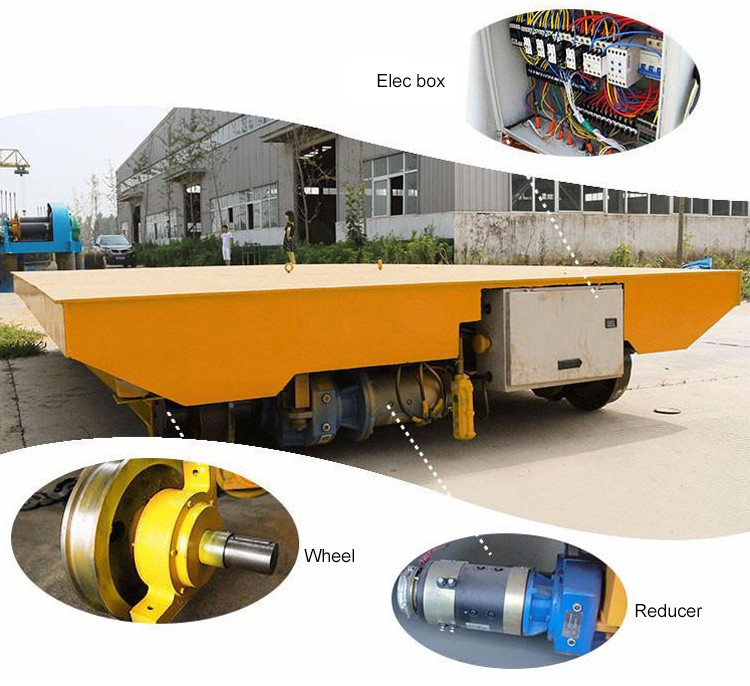 Flat 50 Ton Electric Transfer Trolley For Industrial Workshop