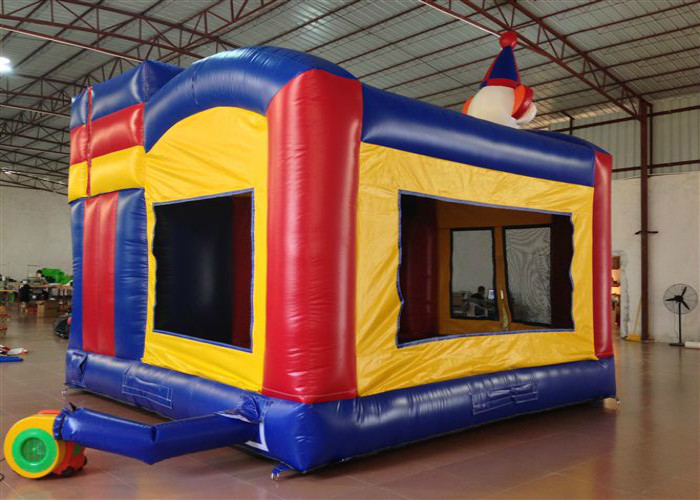 Simple inflatable circus clown bouncy castle PVC material inflatable combo bouncer with slide inflatable jumping house