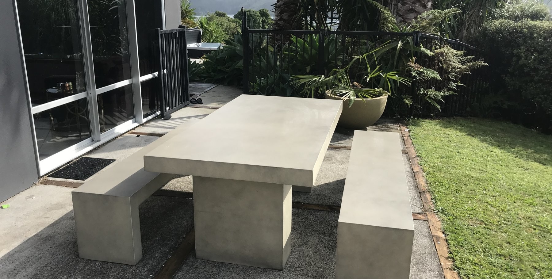 Gardens Outdoor Concrete Furniture GRC Tables Seating Bench